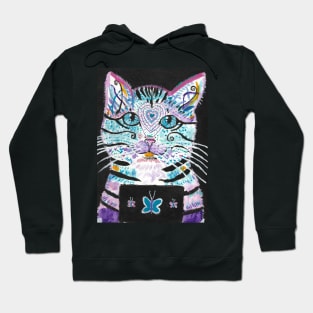 Colorful cat face Hoodie